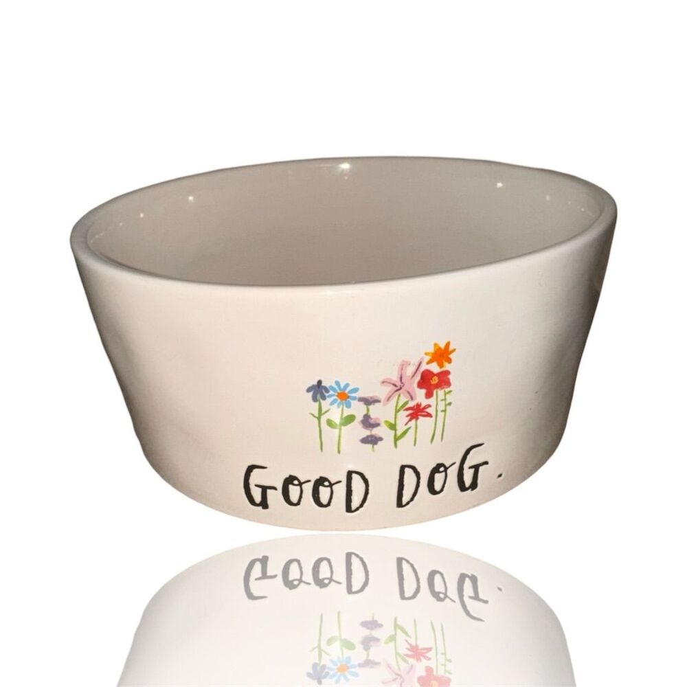 Rae Dunn "Good Dog" Ceramic Pet Bowl Multicolored Dishwasher Safe